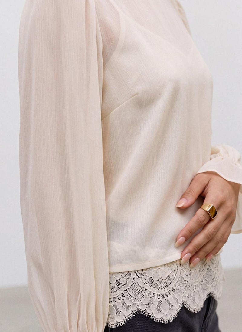 VERO MODA VMLALIE Long Sleeve Lace Top Woven - Image 4