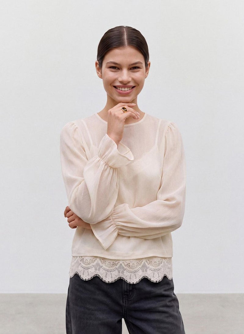 VERO MODA VMLALIE Long Sleeve Lace Top Woven - Image 1
