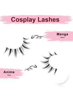 SONAFEEL Manga Lashes Anime Eyelashes Korean Japanese Asian Lashes 13Mm 10Pairs Wispy Clear Band Spiky Lashes Pack Cosplay Lashes  - Image 1
