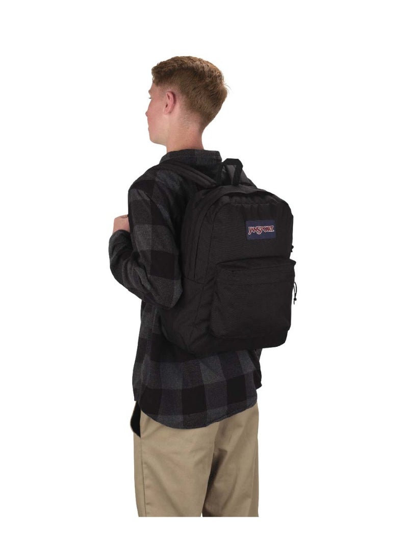 JANSPORT SuperBreak One Backpack With Padded Shoulders, Water Bottle Pocket, 26L, 0.35 kg - Happy Black  - Image 5