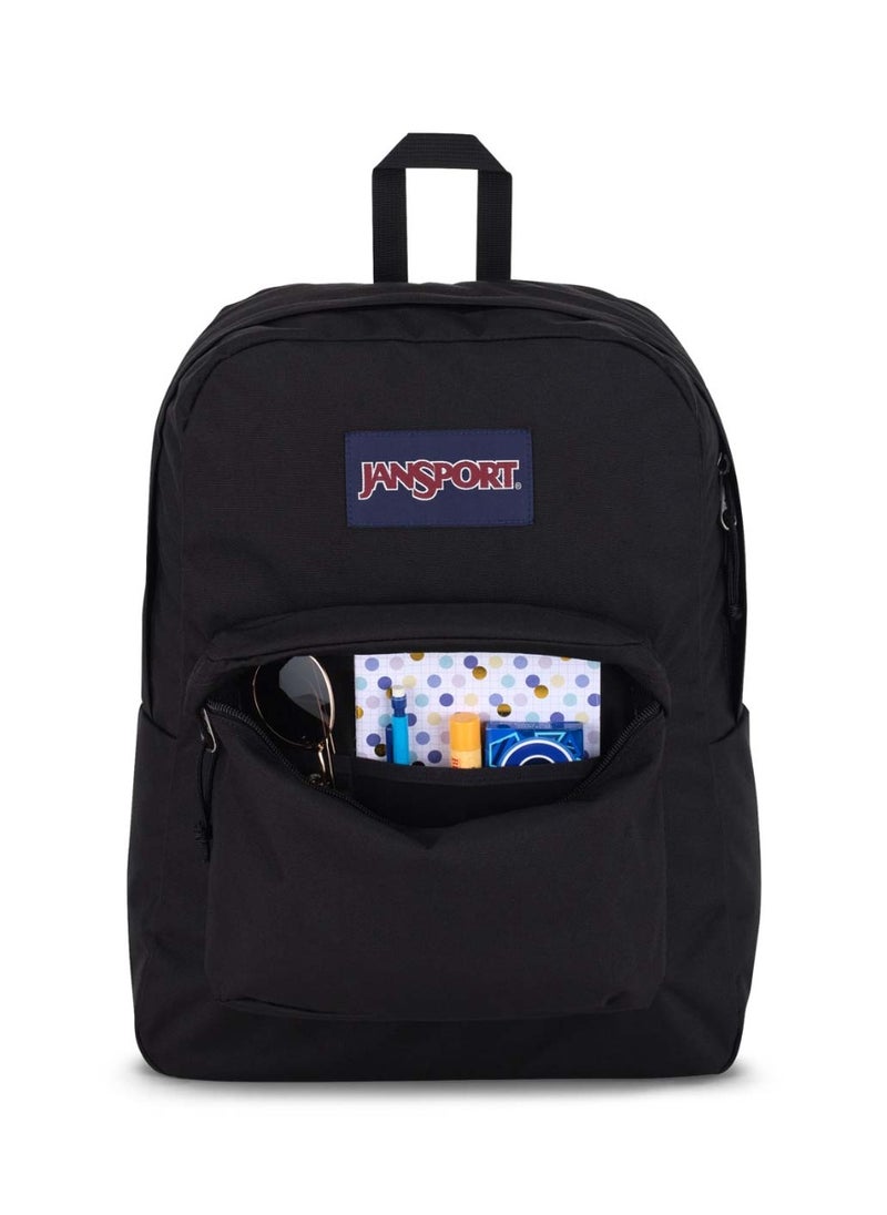 JANSPORT SuperBreak One Backpack With Padded Shoulders, Water Bottle Pocket, 26L, 0.35 kg - Happy Black  - Image 3