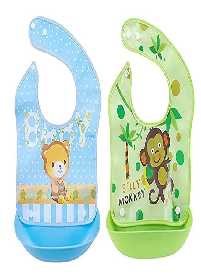 GURBIK Silicone Baby Detachable Waterproof Apron Bibs (Set of 2) - Image 2