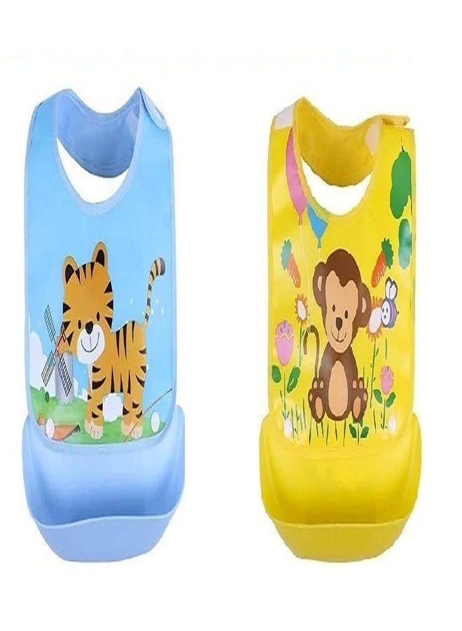 GURBIK Silicone Baby Detachable Waterproof Apron Bibs (Set of 2) - Image 1