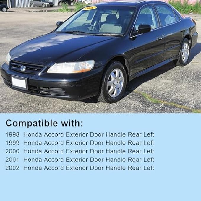 ريحني مقبض الباب الخارجي من جانب السائق الخلفي الأيسر للأعوام 1998 1999 2000 2001 2002 هوندا أكورد مقبض باب أسود خارجي استبدل OE 79338 72680S84A01Zf 72680S86K11 بدون فتحة مفتاح - Image 5