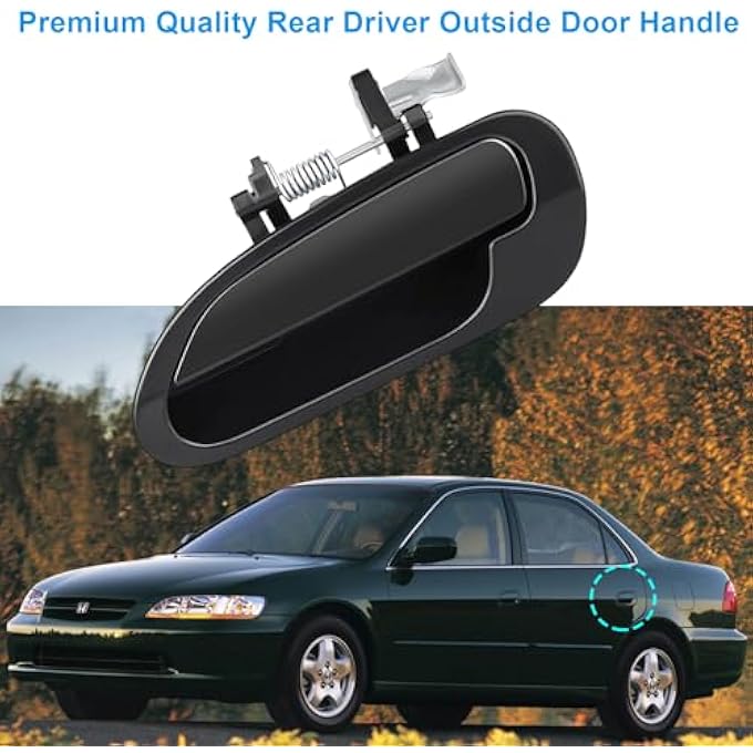 ريحني مقبض الباب الخارجي من جانب السائق الخلفي الأيسر للأعوام 1998 1999 2000 2001 2002 هوندا أكورد مقبض باب أسود خارجي استبدل OE 79338 72680S84A01Zf 72680S86K11 بدون فتحة مفتاح - Image 3