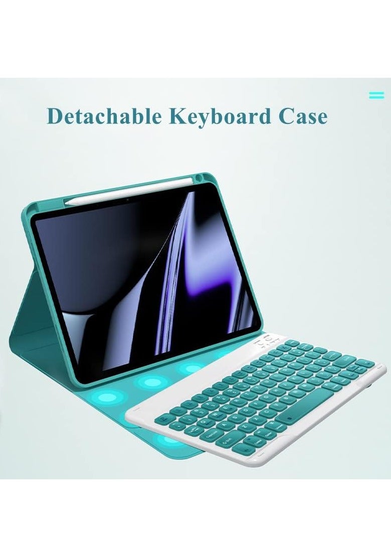 ELTRAZONE حافظة لوحة مفاتيح لجهاز iPad بحجم 9.7 بوصة لجهاز Air الجيل الثاني، iPad الجيل الخامس/السادس (2017/2018) – غلاف Smart Folio مع حامل قلم، لوحة مفاتيح لاسلكية قابلة للفصل مغناطيسياً، باللون الأسود - Image 4