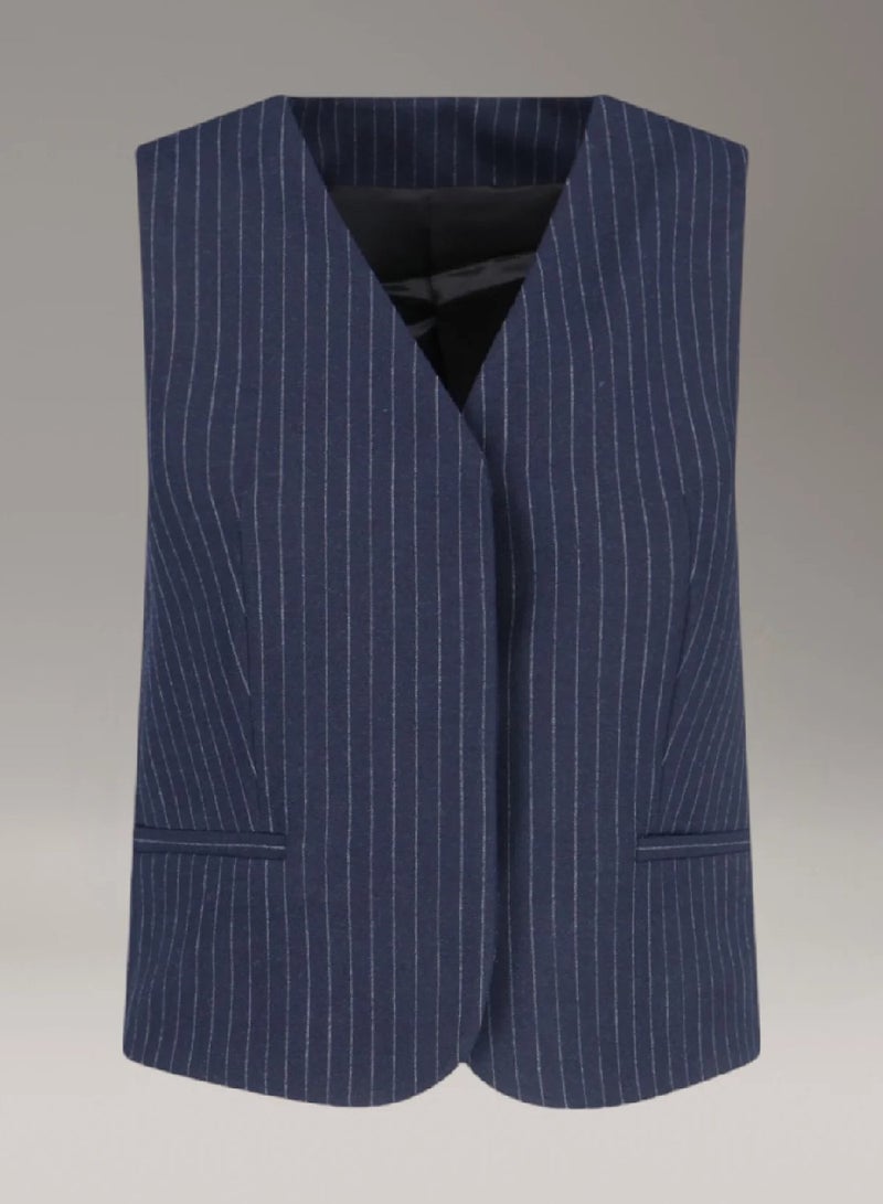 CALVIN KLEIN Pinstripe Short Vest - Image 1