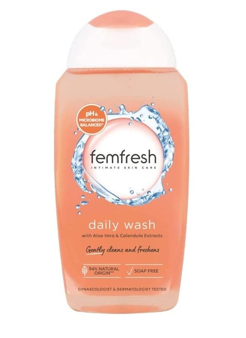 Shower Gel Cleanser Feminine Hygiene pH Balanced Soap Free Gel Formula with Natural Aloe Vera Calendula 250ml