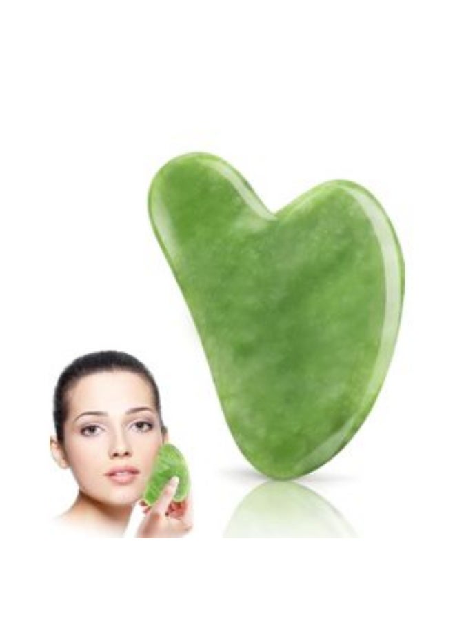 Gua Sha Facial Massage Tool, Natural Jade Stone Facial Massage Tool for Spa Acupuncture for Face, Back, Arms, Neck, Shoulder, Gua Sha Neck Massage Stone, Skin Care Slimming Massage Tool - Image 3