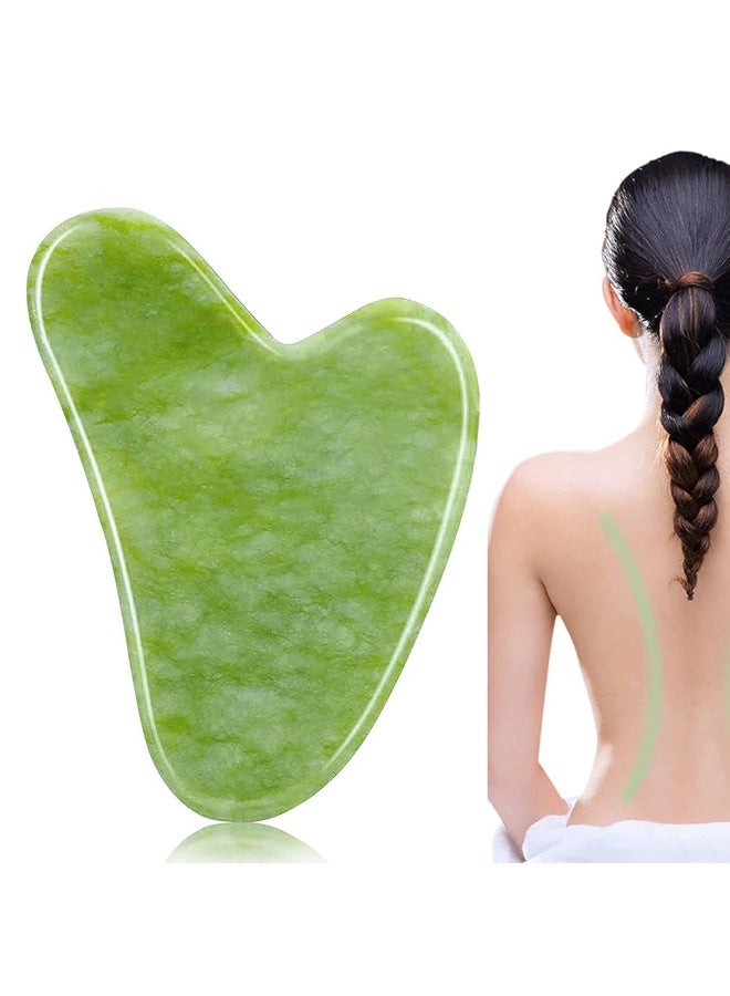 Gua Sha Facial Massage Tool, Natural Jade Stone Facial Massage Tool for Spa Acupuncture for Face, Back, Arms, Neck, Shoulder, Gua Sha Neck Massage Stone, Skin Care Slimming Massage Tool - Image 4