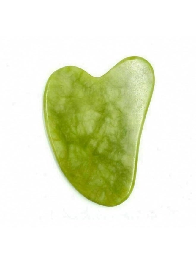 Gua Sha Facial Massage Tool, Natural Jade Stone Facial Massage Tool for Spa Acupuncture for Face, Back, Arms, Neck, Shoulder, Gua Sha Neck Massage Stone, Skin Care Slimming Massage Tool - Image 1