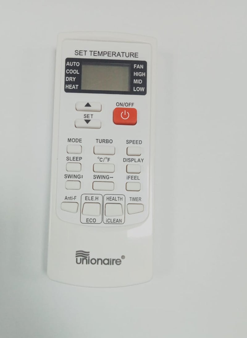 Remote Contro Air Conditioner Compatible  with  Unionaire 