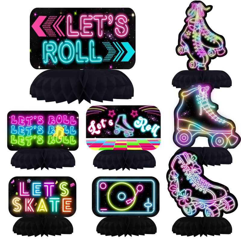 Outego Roller Skating Party Centerpiece Set - Skating Honeycomb Birthday Decorations and Roller Skating Table Toppers for Kids' Skating-Themed Birthday and Baby Shower Table Decor - Image 1