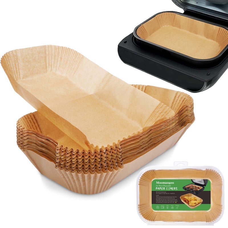 MooManGoo Air Fryer Liners For Ninja Smart XL Air Fryer120Pcs Air Fryer Liners Disposable For Ninja FG551 6in1 Grill Air Fryer Parchment Paper Rectangular For Ninja Foodi Air Fryer Accessories Baking 