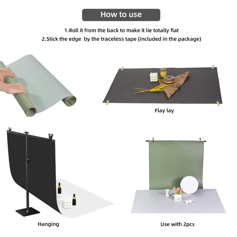 Yoocheese Photography Backdrops Small Product Background: Flat Lay Seamless Paper Props - Tabletop Photo Shoot for Jewelry Cosmetics Food .(22x34in, Dark) - Image 5