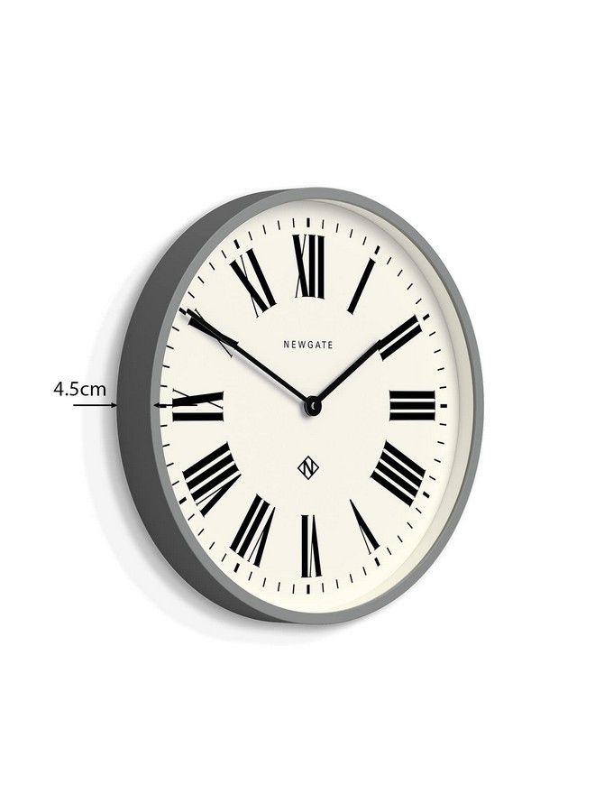 NEWGATE Number Three Italian Wall Clock Round Clock Kitchen Clock Clocks For Living Room Office Clock Contemporary Case Roman Numeral Dial Station Clock (Posh Gray)  - Image 5