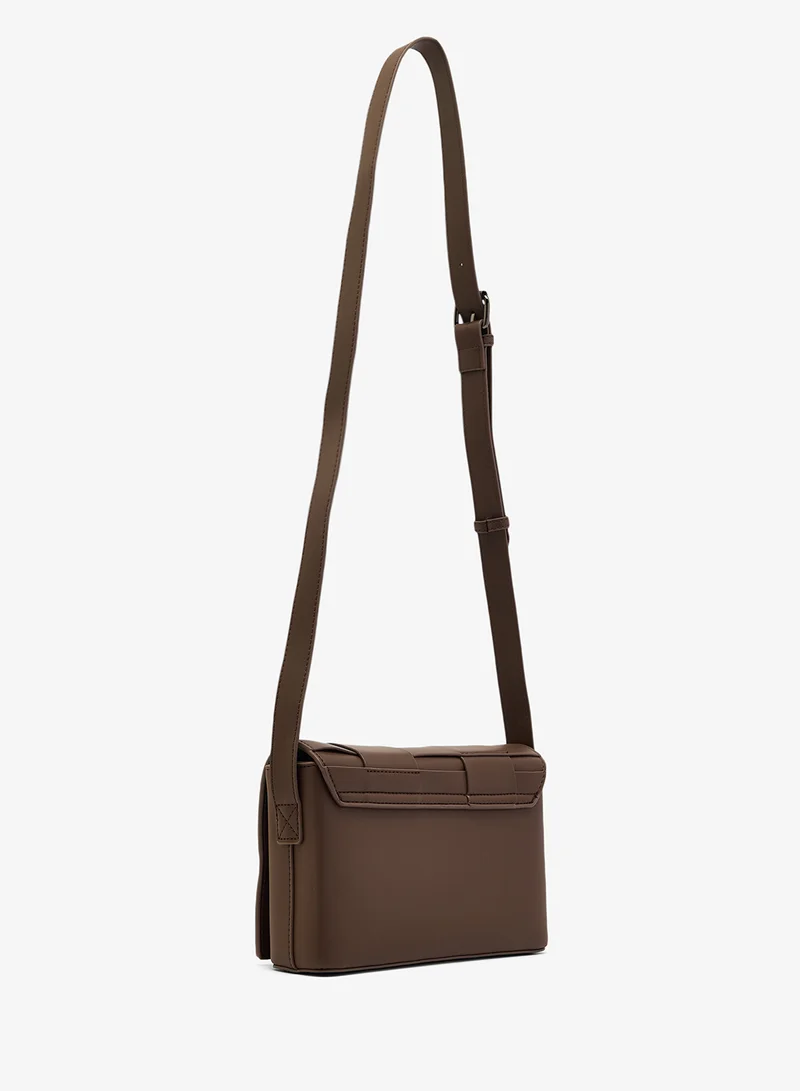 ايلا Woven Textured PU Shoulder Bag