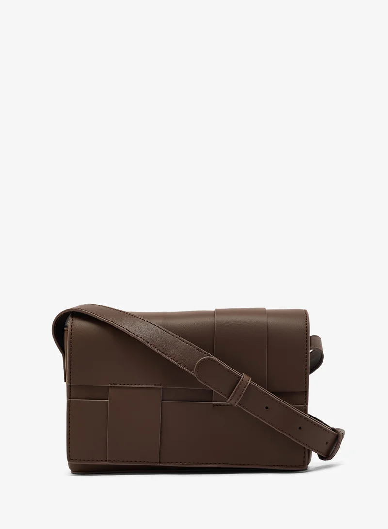 ايلا Woven Textured PU Shoulder Bag