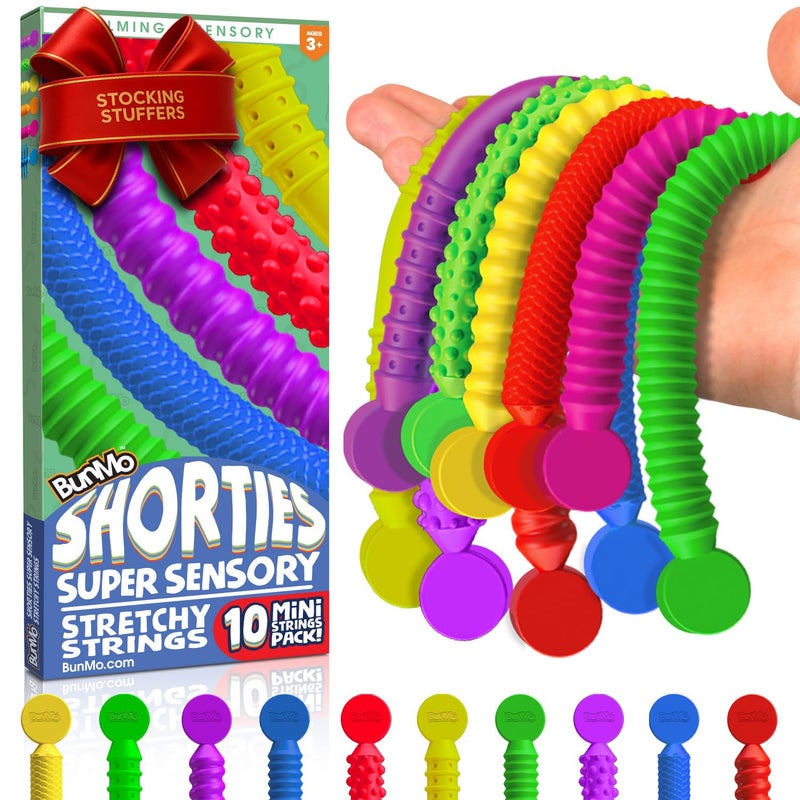BUNMO Stocking Stuffers for Kids - Stretchy Sensory Strings - Sensory Toys for Kids - Stocking Stuffers for Boys and Girls - Hours of Fun - Mini Sensorial - 10 Pack - Image 1