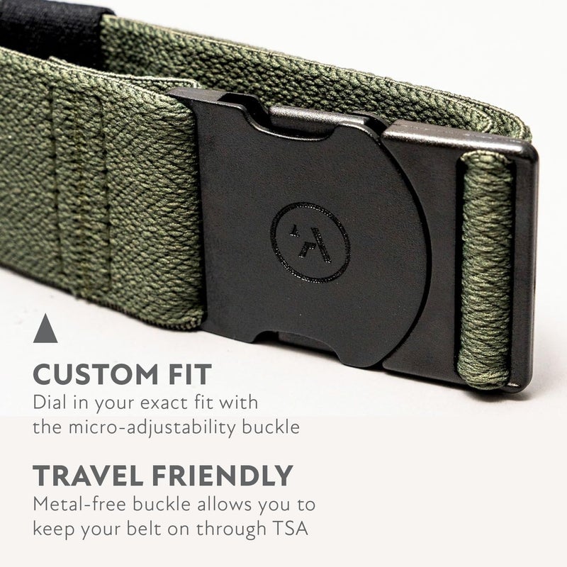 Arcade The Original Unisex Adventure Belt, Heavy Duty Elastic Webbing, Non-Metal Travel Friendly Buckle, Ranger - Ivy Green - Image 3