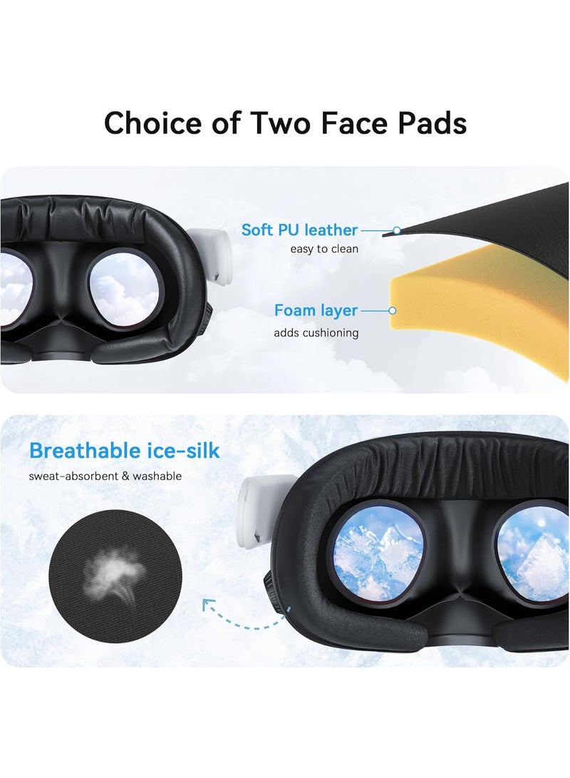 AMVR Upgraded Face Cover Pad Facial Interface Compatible with Meta/Oculus Quest 3 Accessories, with Knob Adjustable, NOT Compatible with Meta Quest 3S (Better for Halo Head Strap) - Image 4