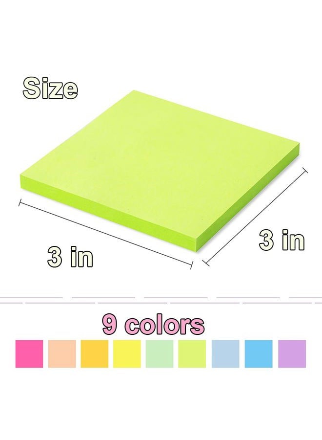 Kozerite (18 Pads) Pop Up Sticky Notes 3x3 in Accordion Stickies Super Sticking Power Memo Pads Bright Colors - Image 3