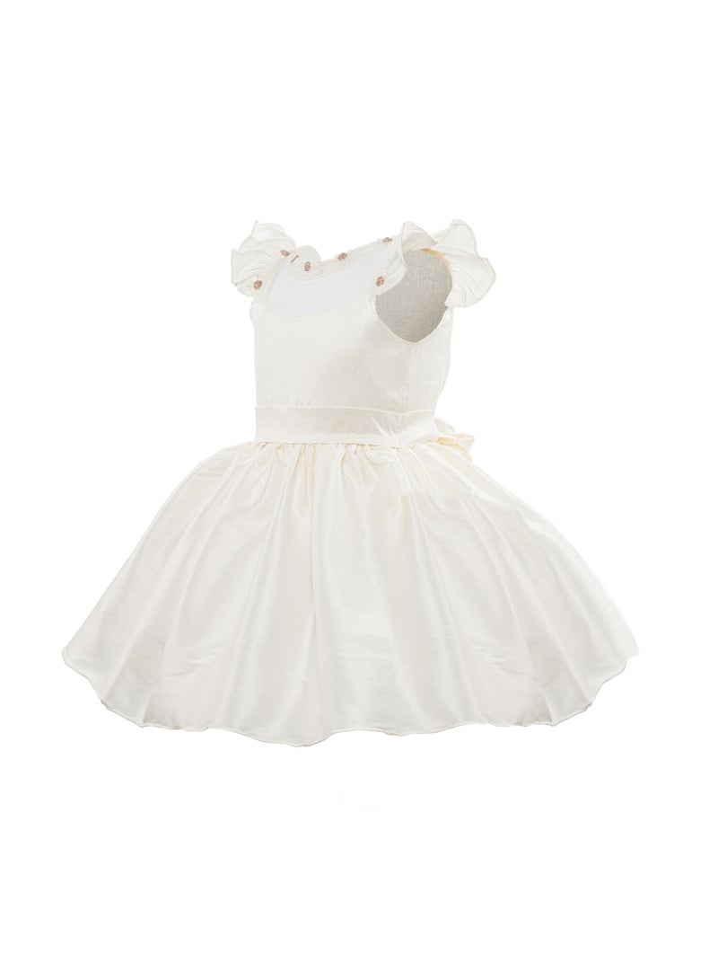 Queen Sella off white Girls Party Dress, Princess Dress Party Wear Wedding Evening Formal Pageant Dance Gown for Birthday Kid Girls Elegant - Image 3