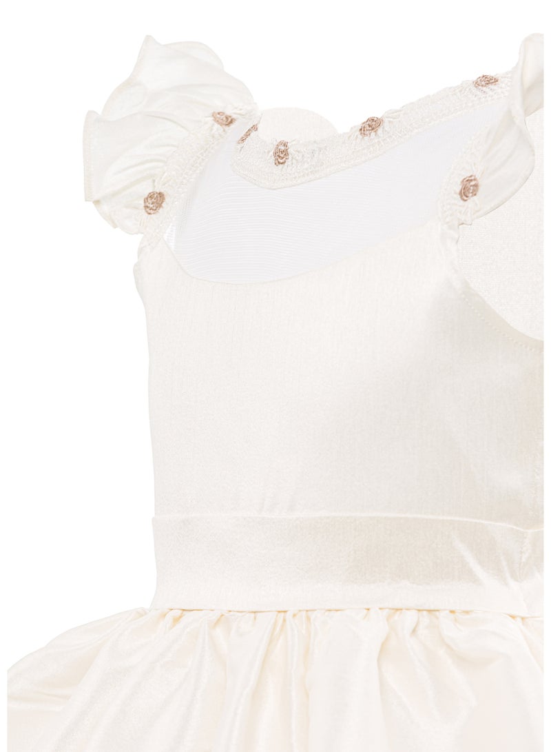 Queen Sella off white Girls Party Dress, Princess Dress Party Wear Wedding Evening Formal Pageant Dance Gown for Birthday Kid Girls Elegant - Image 4