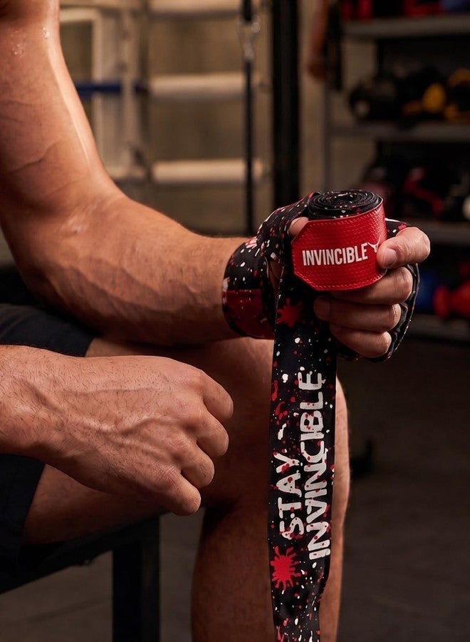 Invincible Elite Hand Wraps Splatter Print for Boxing, MMA, Muay Thai & Kickboxing (Splatter Black, 4.5 Mtr) - Image 2