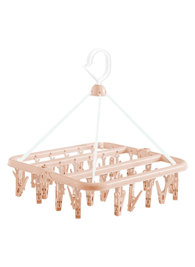 MARGOUN Clothes Drying Hanger with 32 Clips and Drip Foldable Hanging Rack Drip Clip Laundry Hanger for Baby Clothes and Small Laundry Items - Image 1