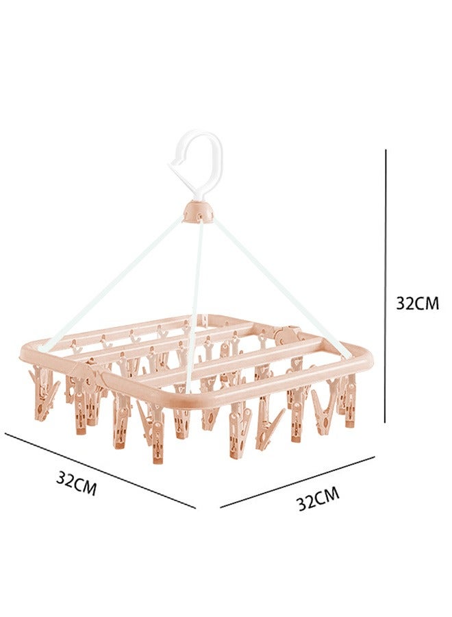 MARGOUN Clothes Drying Hanger with 32 Clips and Drip Foldable Hanging Rack Drip Clip Laundry Hanger for Baby Clothes and Small Laundry Items - Image 2
