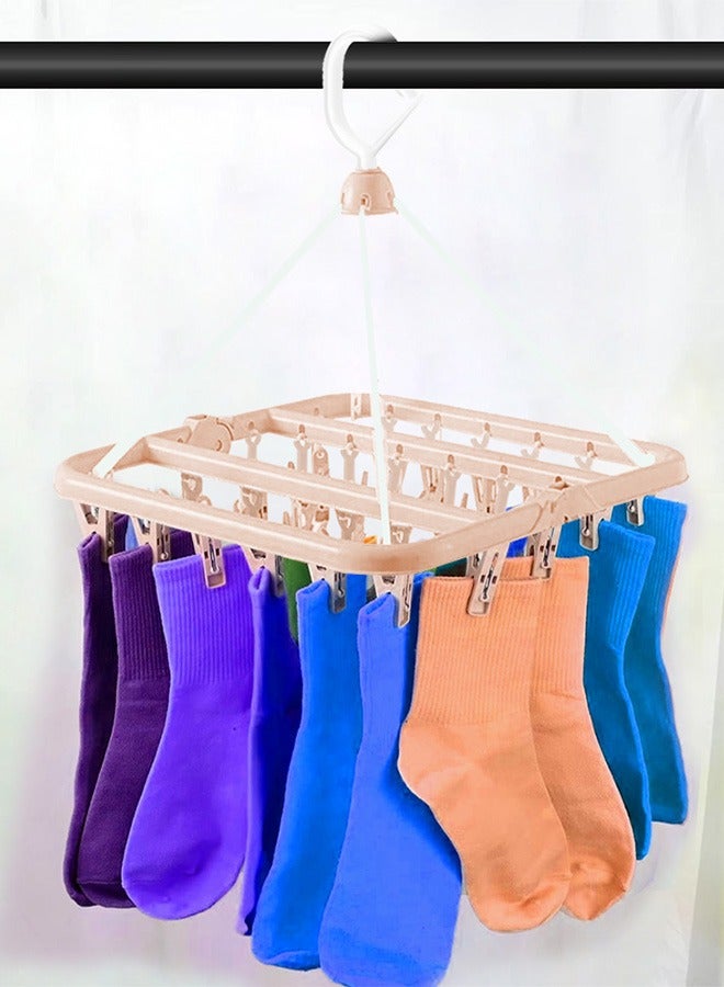 MARGOUN Clothes Drying Hanger with 32 Clips and Drip Foldable Hanging Rack Drip Clip Laundry Hanger for Baby Clothes and Small Laundry Items - Image 5