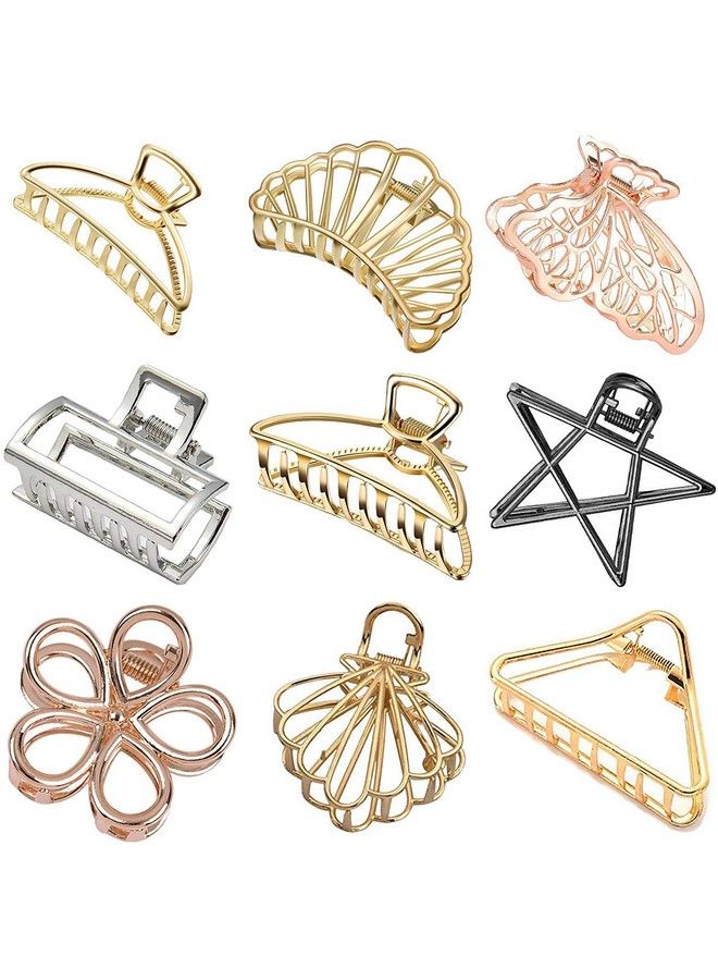 BIRDWARE Mediumsize Multi Color Imported Metal Material Butterfly Hair Clips For Women & Design As Per Available (Pack Of 9) ; Hair Clutchers - Image 1