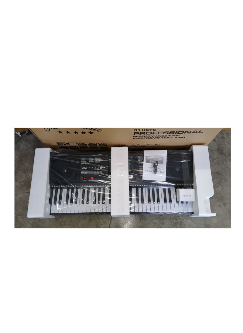 Professional 61-Key Electronic Keyboard with Touch Function, LCD Display, 200 Timbres, 128 Rhythms, USB, Microphone Input, and Carrying Bag (812 with Bag) - pzsku/Z93C48FF543DB7E30140DZ/45/_/1646848540/22cd8309-6db0-4e6f-a74f-8808c2854061