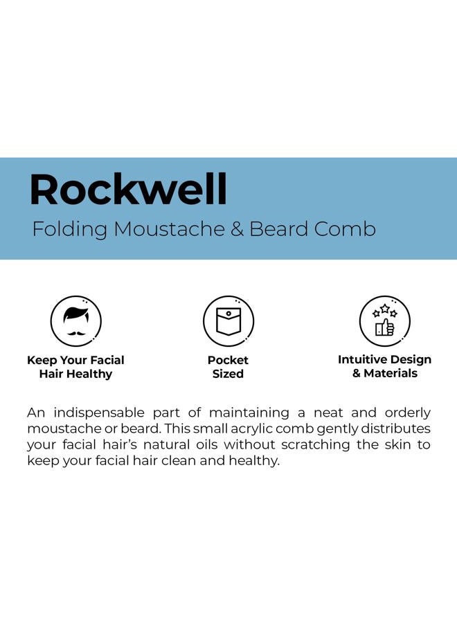 rockwell razors Rockwell Folding Beard & Moustache Comb - Pocket-Size, Durable, Anti-Static Acetate Comb | Supports a Healthy Beard and Moustache - Image 2