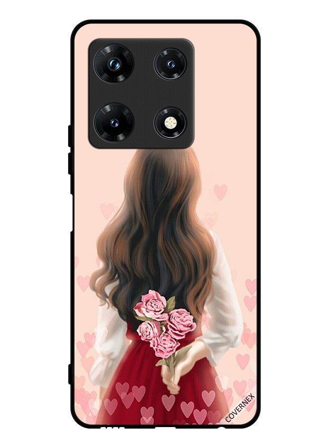 Covernex Protective Case Cover For Infinix Note 30 Pro Girl Hiding Flowers - Image 1