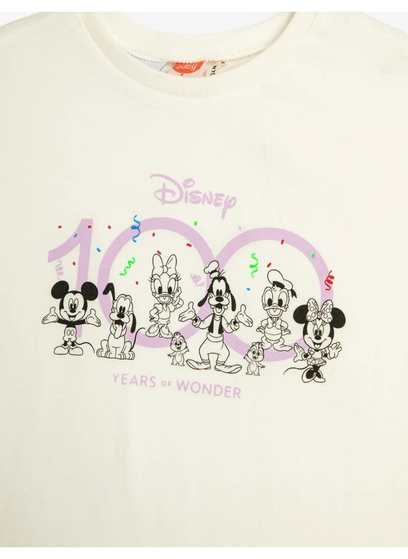 كوتون Disney 100th Anniversary Special T-Shirt Printed Licensed Short Sleeve