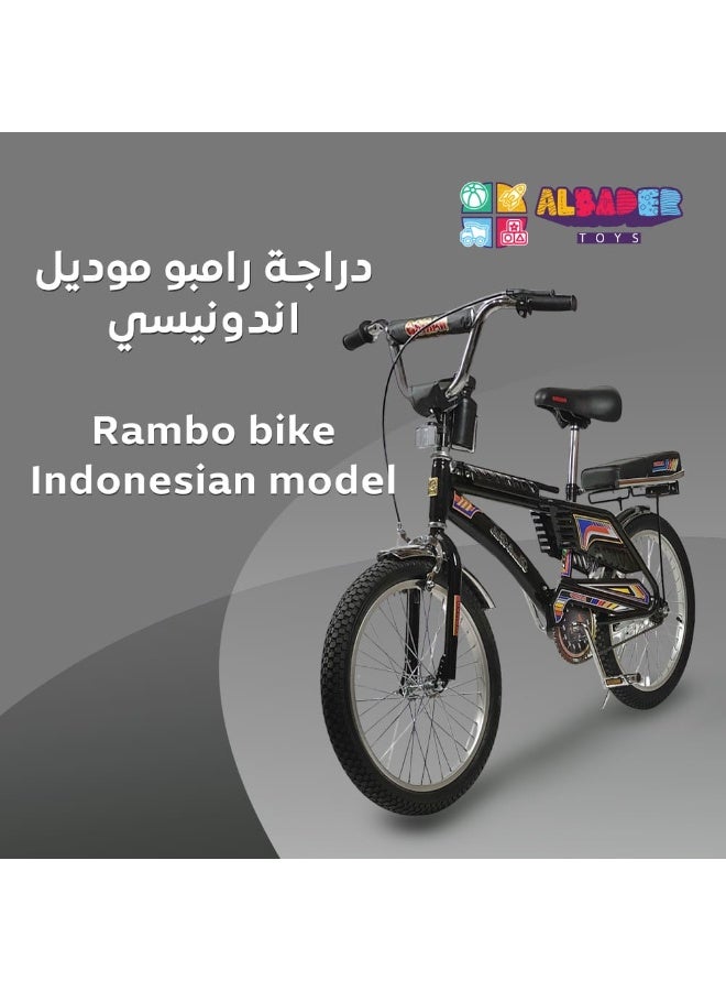 AL BADER Rambo Kids Bicycle 20 Inch with Dual Seats, Freestyle Indonesian Design Bike for Boys and Girls, Strong Steel Frame, Air-Filled Tires, Front and Rear Brake System, Adjustable Seat, Non-Slip Pedals, Comfortable and Safe Outdoor Riding Bike  Ages 8+  - Image 2