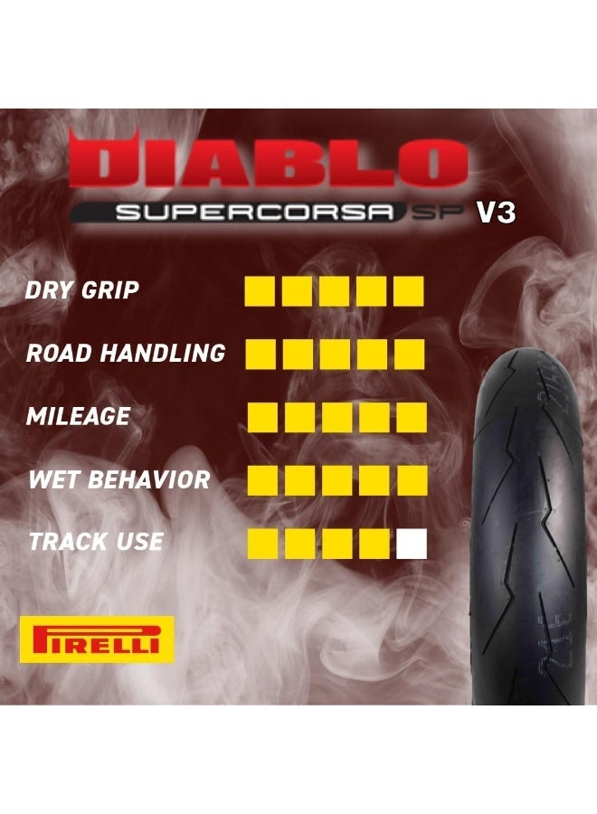 بيريلي إطار بيريللي ديابلو روسو IV خلفي للدراجات النارية 190/55 ZR17 (75W) بدون أنبوب – أداء رياضي فائق - Image 4