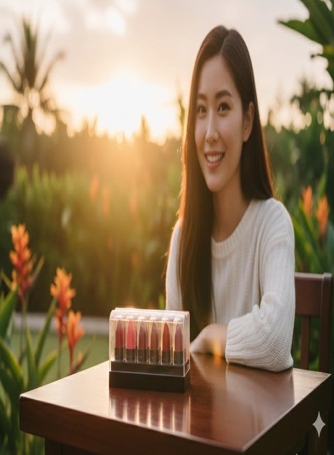 بينر مجموعة أحمر شفاه بينر مات ميني، 12 لونًا، أحمر شفاه بحجم قلم تلوين مناسب للسفر، مجموعة ألوان متعددة الاستخدامات - Image 1