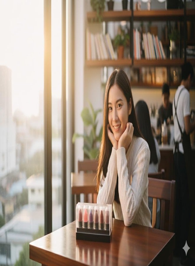 بينر مجموعة أحمر شفاه بينر مات ميني، 12 لونًا، أحمر شفاه بحجم قلم تلوين مناسب للسفر، مجموعة ألوان متعددة الاستخدامات - Image 5