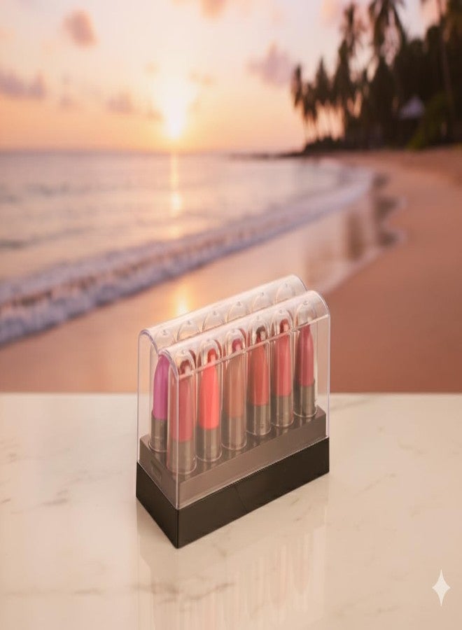 بينر مجموعة أحمر شفاه بينر مات ميني، 12 لونًا، أحمر شفاه بحجم قلم تلوين مناسب للسفر، مجموعة ألوان متعددة الاستخدامات - Image 4