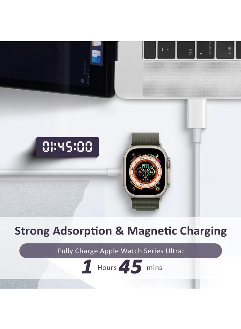 Fast Charging USB C Watch Charger Cord Compatible for Apple Watch, Magnetic Watch Charging Cable Compatible for Watch Series 10/9/8/7/Ultra/Ultra2/SE2/6/5/4/3/2/1/SE1, Type C Cord, 1M  - Image 4