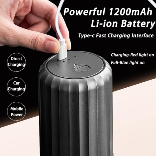 NEWDRU Electric Coffee Grinder, USB Rechargeable Portable Coffee & Spice Grinder with 1200mAh Battery | Durable ABS Build, Travel-Friendly Electric Mini Grinder - Grindmaster (White) - Image 5