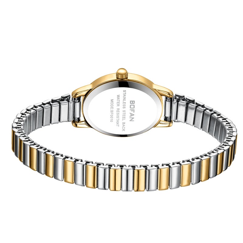BOFAN Gold Watches for Women Easy Read Ladies Quartz Wrist Watch with Stainless Steel Expansion Band,Waterproof.ï¼ˆ6.10in-6.89inï¼‰ - Image 3