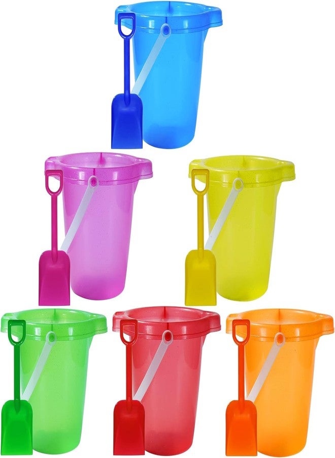 Holady 7" Inch Sand Beach Buckets Pail and Sand Shovels Set for Kids,Sand Bucket Water Bucket for Beach Fun Great Summer Party Accessory - Image 1