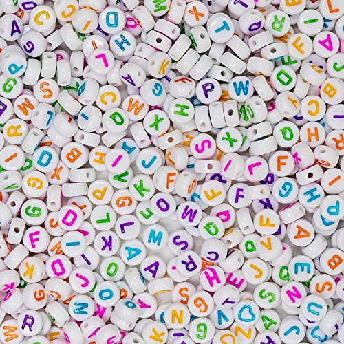 Melius Acrylic Colorful Letter Beads, 1450 Pcs 4x7mm Round Alphabet Beads in 28 Grid Box for Jewelry Making, DIY Bracelets, Necklaces, Key Chains, Bracelets (4x7mm, Colorful) - Image 5