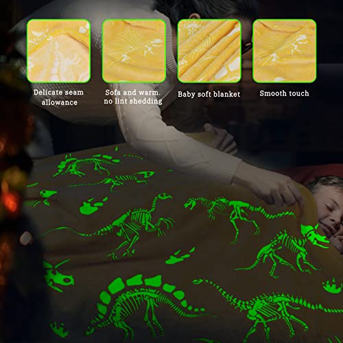 Gitrat Soft Blanket Dinosaur Fleece Blankets Kids Dinosaur Gifts for Boys 50"x60" - Image 3