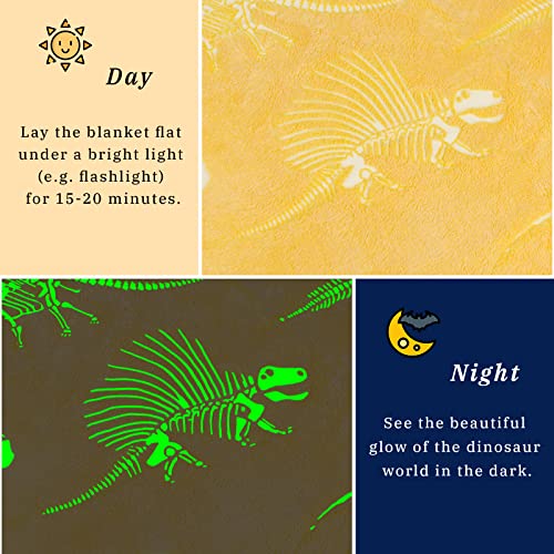 Gitrat Soft Blanket Dinosaur Fleece Blankets Kids Dinosaur Gifts for Boys 50"x60" - Image 4