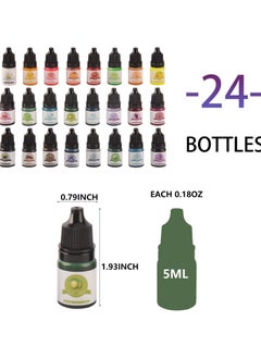 KASTWAVE KASTWAVE 24 Colors Color Pigment Epoxy Resin Pigment - 24 Colors Liquid Translucent Colorant, AB Coloring Paint Highly Concentrated Dye for DIY Resin Carft Jewelry Making - 5ml Each  - Image 4